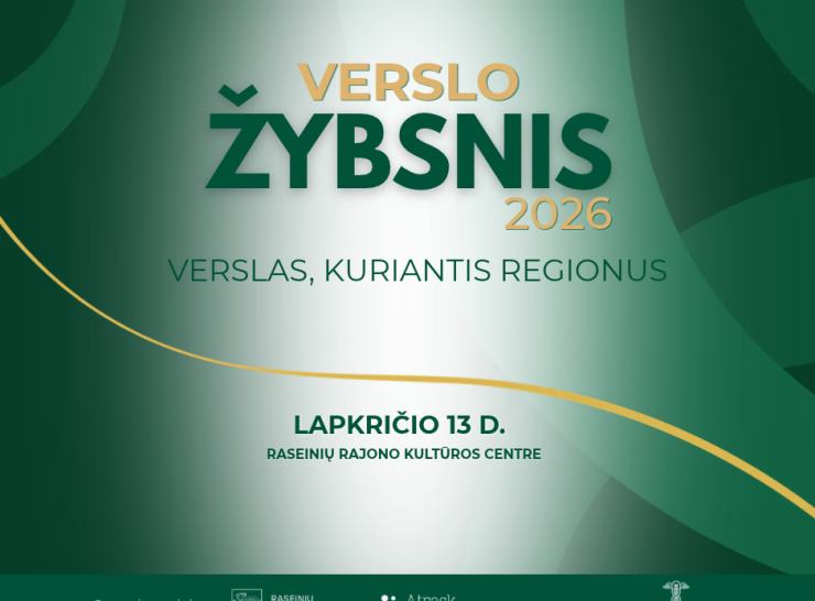 Raseinių krašto verslo bendruomenę kviečiame į „Verslo žybsnį 2026“