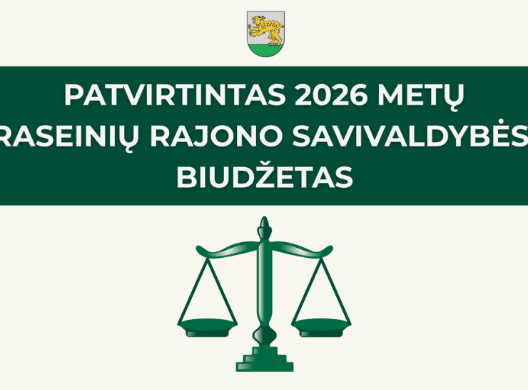 Patvirtintas Raseinių rajono savivaldybės 2026 metų biudžetas
