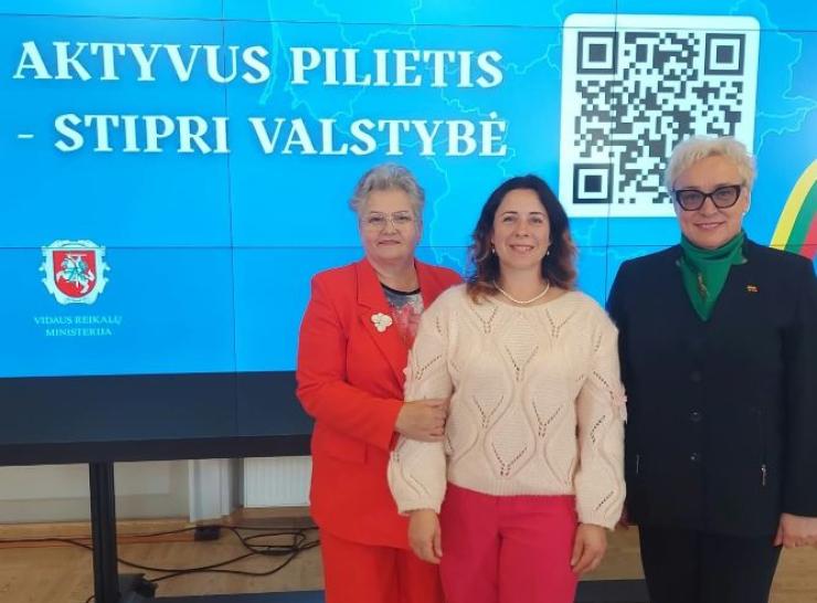 Raseinių rajono savivaldybei įteikta Vidaus reikalų ministerijos padėka už bendruomenių stiprinimą