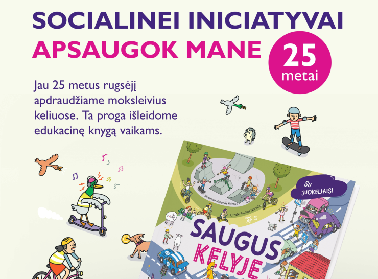 „Lietuvos draudimo“ akcijai „Apsaugok mane“ 25-eri: rugsėjį Raseinių rajone vėl bus apdrausti visi moksleiviai