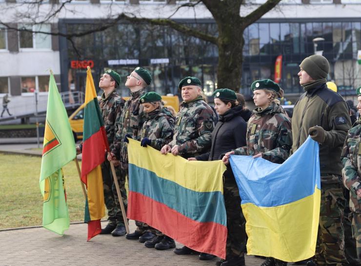 Raseinių miesto Žemaičio aikštėje išreikštas solidarumas Ukrainos visuomenei
