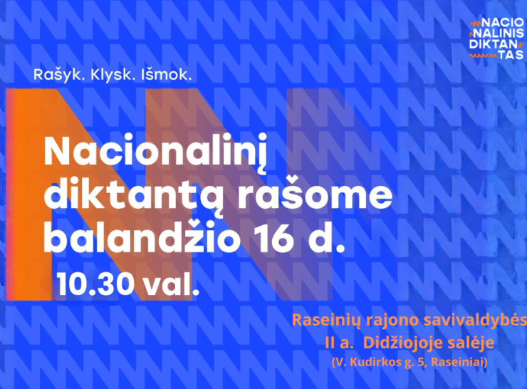 Kviečiame raseiniškius rašyti nacionalinį diktantą