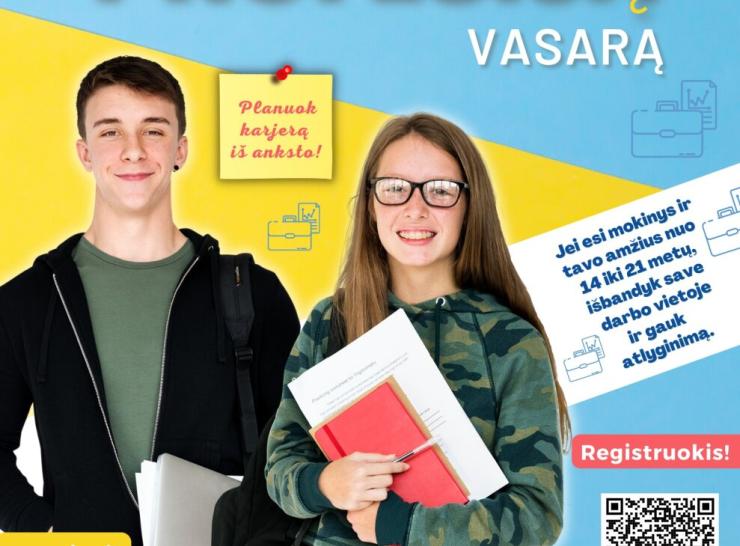 Kviečiame jaunimą vasarą išbandyti pasirinktą profesiją ir gauti darbo užmokestį