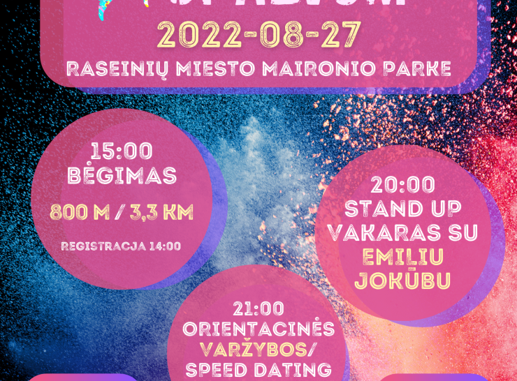 Kviečiame dalyvauti bėgime „Išsitaškyk spalvom“