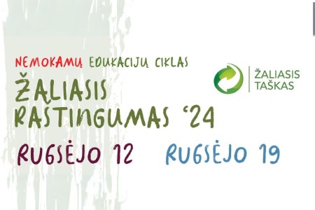 Rugsėjo mėnesį edukacijų ciklas „Žaliasis raštingumas“ pradeda naujuosius mokslo metus ir kviečia prisijungti