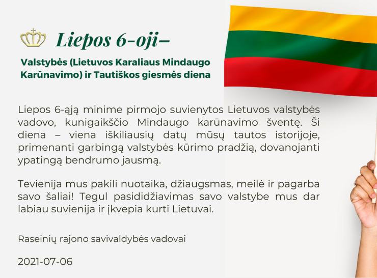 Sveikinimas Valstybės dienos proga 