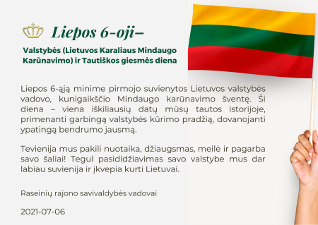 Sveikinimas Valstybės dienos proga 