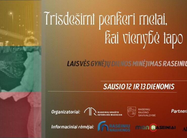 Sausio 13-osios minėjimas Raseiniuose