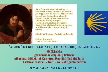 Šv. Jokūbo kelio jaunųjų ambasadorių estafetė 2026