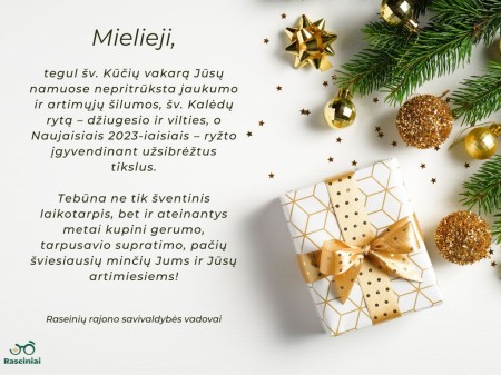 Savivaldybės vadovų sveikinimas švenčių proga