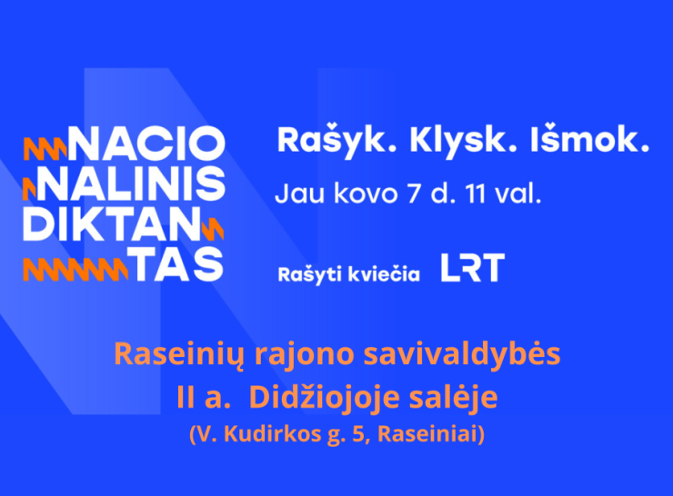 Kviečiame raseiniškius rašyti nacionalinį diktantą