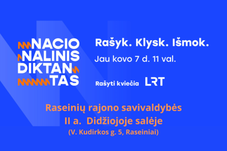 Kviečiame raseiniškius rašyti nacionalinį diktantą